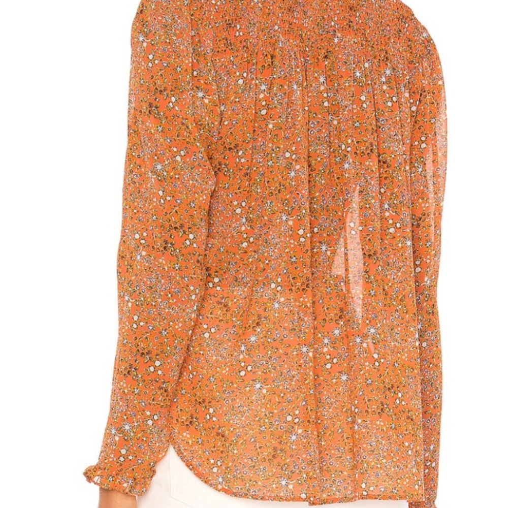 Sold out sold.       Free People LELA blouse in CORAL COMBO - Picture 5 of 12